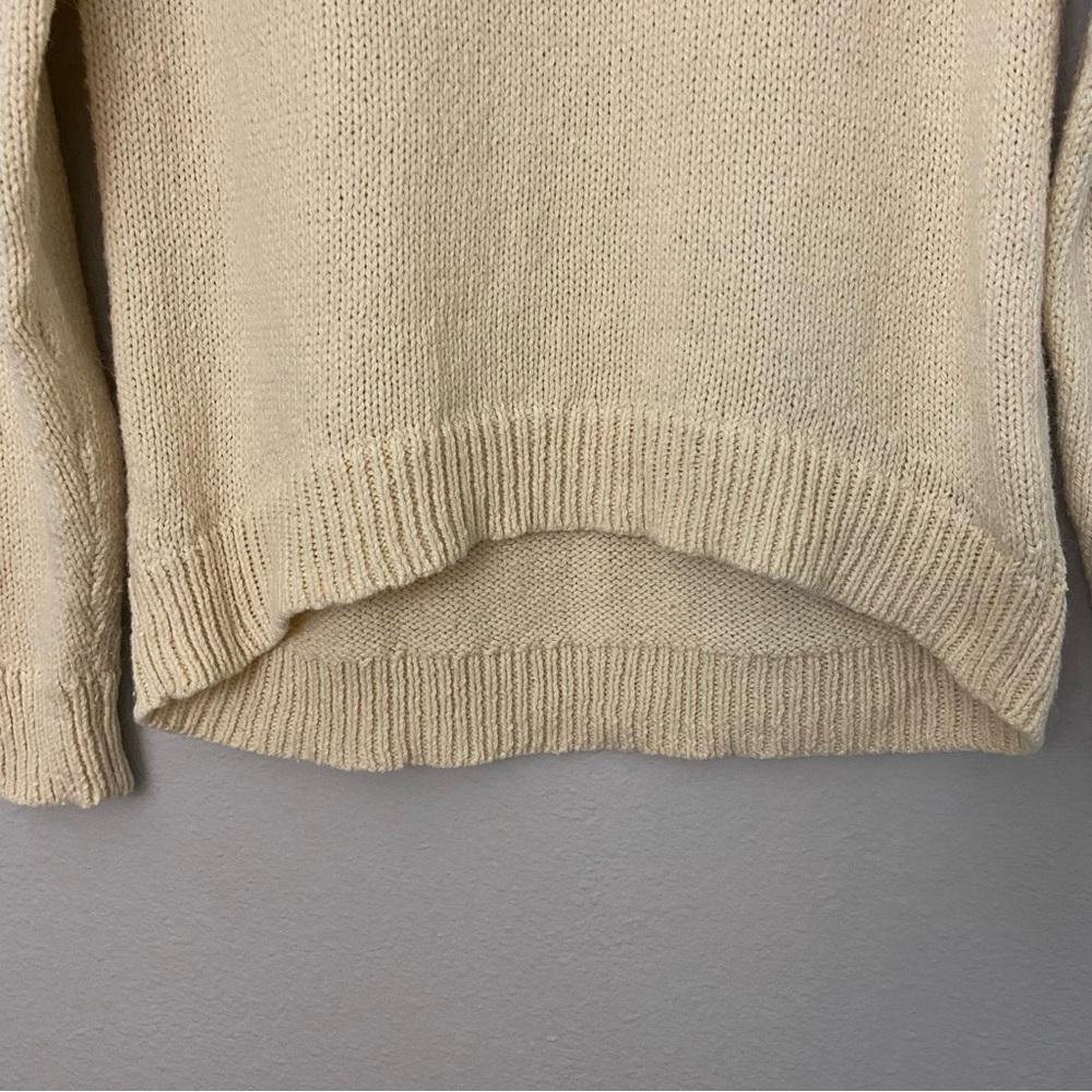 Madewell Fair Isle Pullover Sweater Beige Alpaca Cotton Blend Winter Sz M - Picture 5 of 8